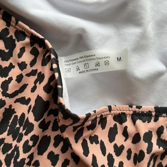 Animal Print Backless Plunging Neckline One Piece Swimsuit - Picture 4 of 5